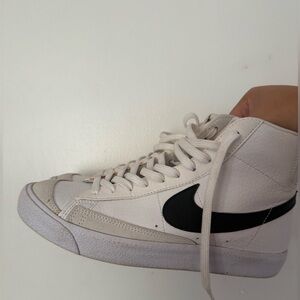 Nike White and Black High-Top Sneakers